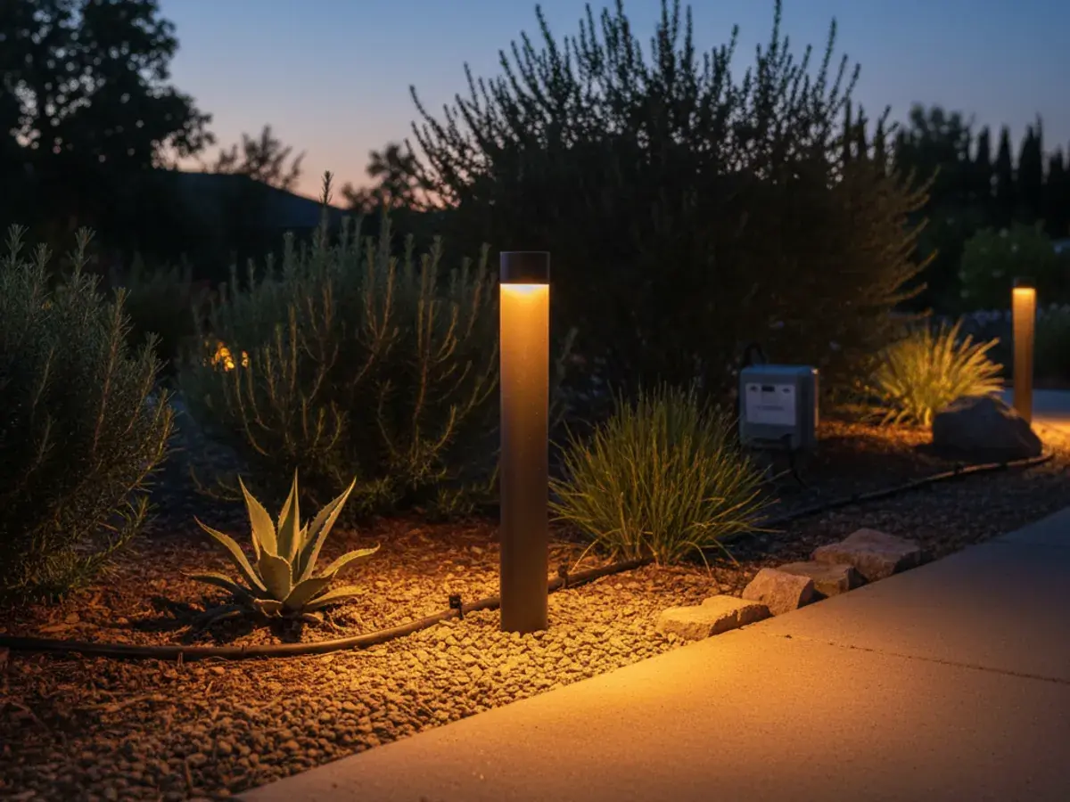 Lighting detail work by a licensed landscaper in Scripps Ranch, CA